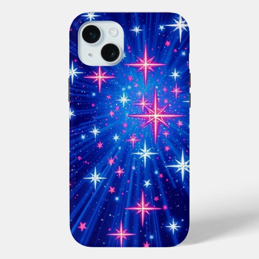 Glanzende Multi Stars met Blue Rays Mobile Case-Mate iPhone Case (Achterkant)