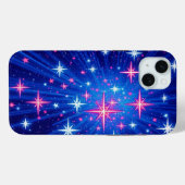Glanzende Multi Stars met Blue Rays Mobile Case-Mate iPhone Case (Achterkant (horizontaal))