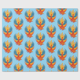 Glanzende mythologische Fantasy Phoenix-vogel Cadeaupapier