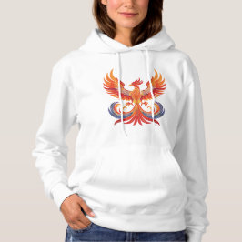 Glanzende mythologische Fantasy Phoenix-vogel Hoodie