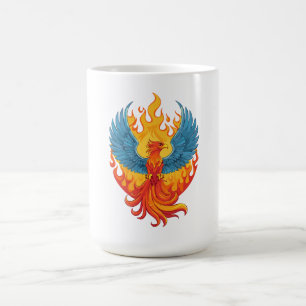 Glanzende mythologische Fantasy Phoenix-vogel Koffiemok