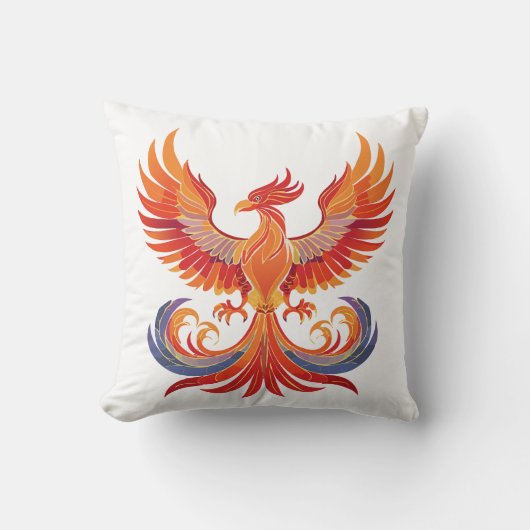 Glanzende mythologische Fantasy Phoenix-vogel Kussen (Voorkant)