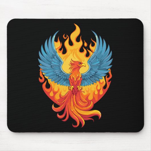 Glanzende mythologische Fantasy Phoenix-vogel Muismat (Voorkant)