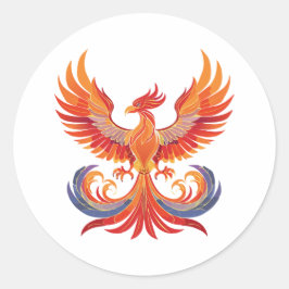 Glanzende mythologische Fantasy Phoenix-vogel Ronde Sticker