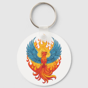 Glanzende mythologische Fantasy Phoenix-vogel Sleutelhanger