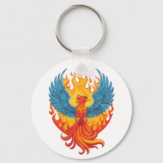 Glanzende mythologische Fantasy Phoenix-vogel Sleutelhanger (Voorkant)