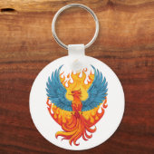 Glanzende mythologische Fantasy Phoenix-vogel Sleutelhanger (Achterkant)