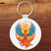 Glanzende mythologische Fantasy Phoenix-vogel Sleutelhanger (Voorkant)