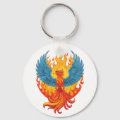 Glanzende mythologische Fantasy Phoenix-vogel Sleutelhanger (Achterkant)