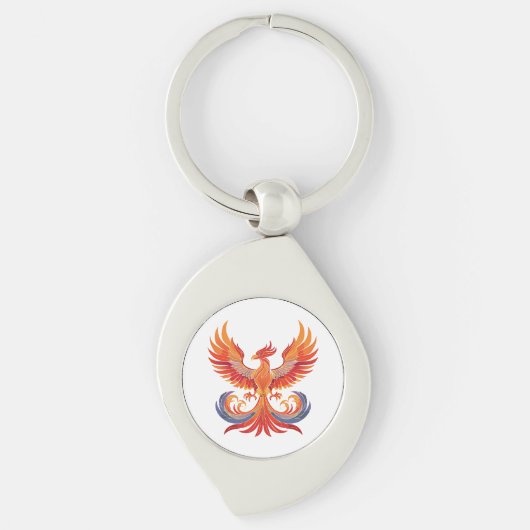 Glanzende mythologische Fantasy Phoenix-vogel Sleutelhanger (Voorkant)