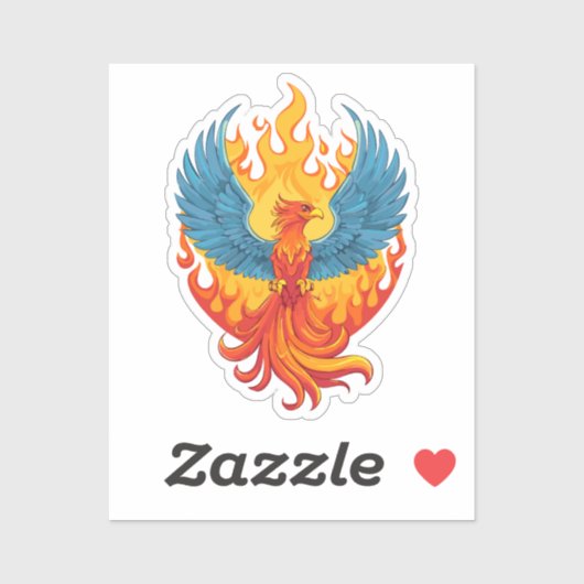 Glanzende mythologische Fantasy Phoenix-vogel Sticker (Vel)