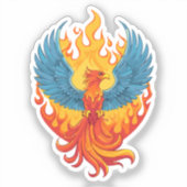 Glanzende mythologische Fantasy Phoenix-vogel Sticker (Voorkant)