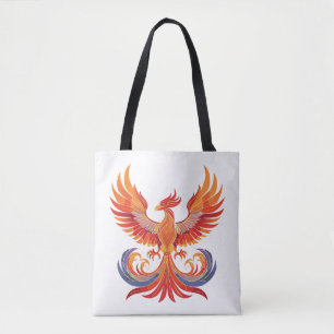 Glanzende mythologische Fantasy Phoenix-vogel Tote Bag