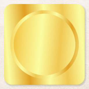 Glanzende namaak gouden metalen uitstraling elegan kartonnen onderzetters