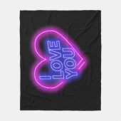 Glanzende neon Kijk Roze Blauwe Valentijn Harde Me Fleece Deken (Voorkant)