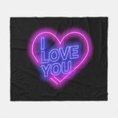 Glanzende neon Kijk Roze Blauwe Valentijn Harde Me Fleece Deken (Voorkant (Horizontaal))