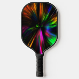 Glanzende Neon Mannelijke Moderne Initialen Pickleball Paddle