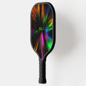 Glanzende Neon Mannelijke Moderne Initialen Pickleball Paddle (Links)