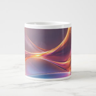 Glanzende Neon Multikleur Abstracte Vloeibare Golv Grote Koffiekop