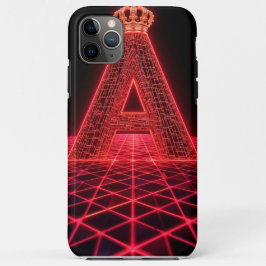 Glanzende Neon Rode Letter A Case-Mate iPhone Case