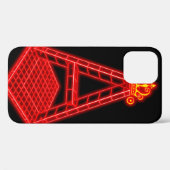 Glanzende neonrode letter A met kroonsymbool Case-Mate iPhone Case (Achterkant (horizontaal))