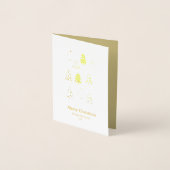 Glanzende Niet-Fotografische Elegante Gouden Kerst Folie Kaarten (Voorkant)