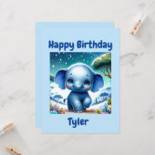 Glanzende Olifant Onder een Sterrenhemel  Kaart (Voorkant / Achterkant in situ)