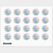 Glanzende Opal edelsteen met goud op witte glitter Ronde Sticker (Vel)