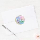 Glanzende Opal edelsteen met goud op witte glitter Ronde Sticker (Envelop)