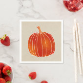 Glanzende Oranje Herfst Pompoen Rustieke Kraft Par Servet (Insitu)