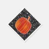 Glanzende Oranje herfst pompoen zwart glitter part Servet (Hoek)