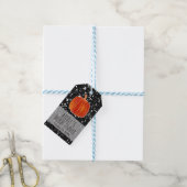Glanzende Oranje Herfst Pompoen Zwarte Glitters Pr Cadeaulabel (Met Touw)