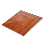 Glanzende oranje natuurlijke houten planken tegeltje (Zijkant)