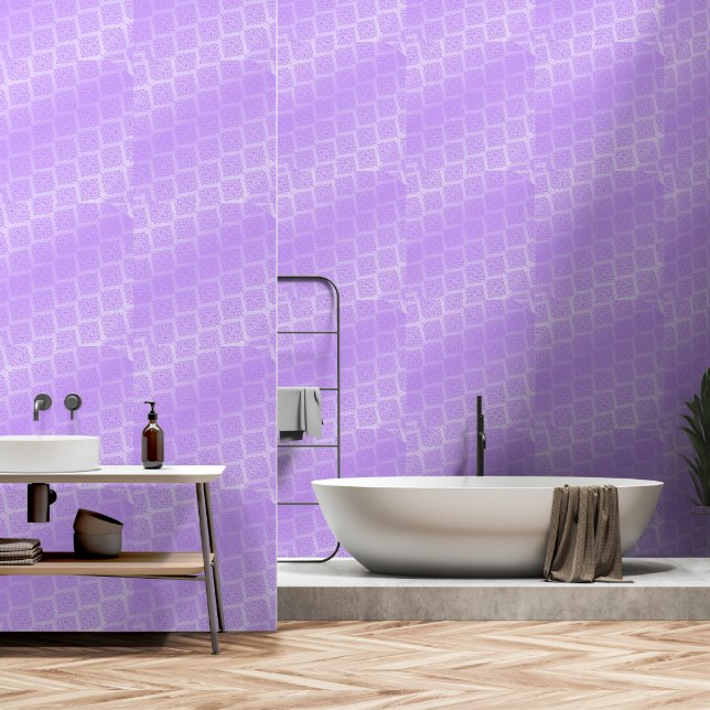 Glanzende Paarse Folie Lattice Behang (Badkamer)