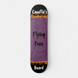 Glanzende Paarse gesimuleerde glitter Girly Persoonlijk Skateboard