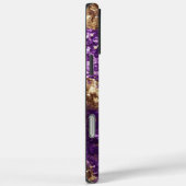 Glanzende Paarse Gouden Glitter Monogram Case-Mate iPhone Case (Achterkant / Rechts)