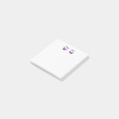 Glanzende paarse ogen en wenkbrauwen waterverf post-it® notes (Schuin)