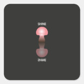 GLANZENDE PADDENSTOEL VIERKANTE STICKER (Voorkant)