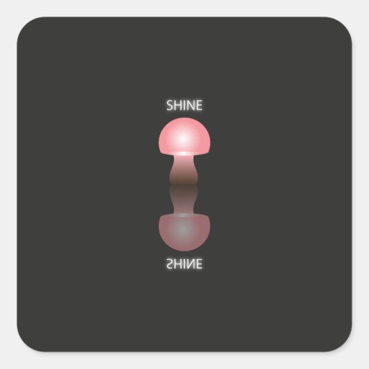 GLANZENDE PADDENSTOEL VIERKANTE STICKER (Voorkant)