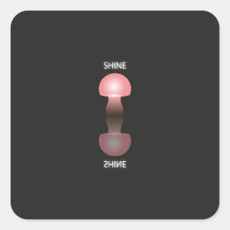 GLANZENDE PADDENSTOEL VIERKANTE STICKER