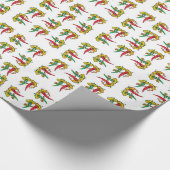 Glanzende papierpulp met rode rode groene portiere cadeaupapier (Hoek)