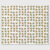 Glanzende papierpulp met rode rode groene portiere cadeaupapier (Vlak)