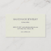 Glanzende Parel Marine Blauwe Sieraden Ontwerper Visitekaartje (Achterkant)