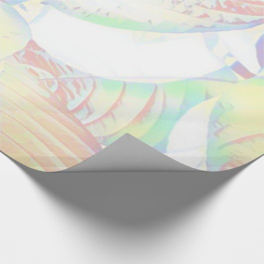 Glanzende pastel botanische bladeren inpakpapier (Hoek)