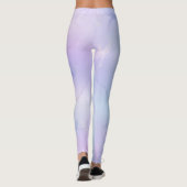  glanzende pastel lavendel blauw roze leggings (Achterkant)