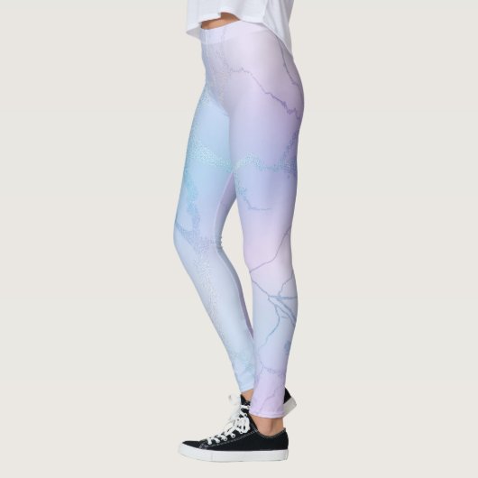  glanzende pastel lavendel blauw roze leggings (Links)