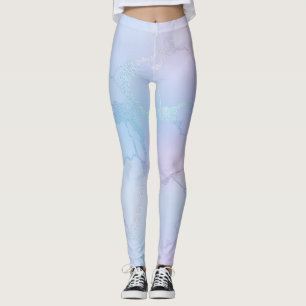glanzende pastel lavendel blauw roze leggings