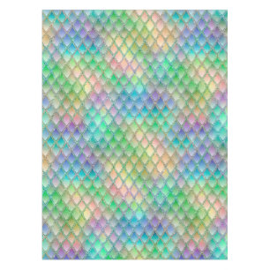 Glanzende Pastel Regenboog & Glitter Draak Schubbe Tafelkleed