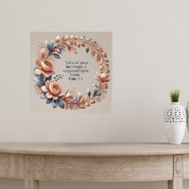 Glanzende perzik en blauwe pastel aanpasbare Bijbe Poster