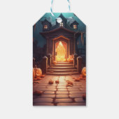 Glanzende Pompoen Halloween Cadeaulabel (Achterkant)